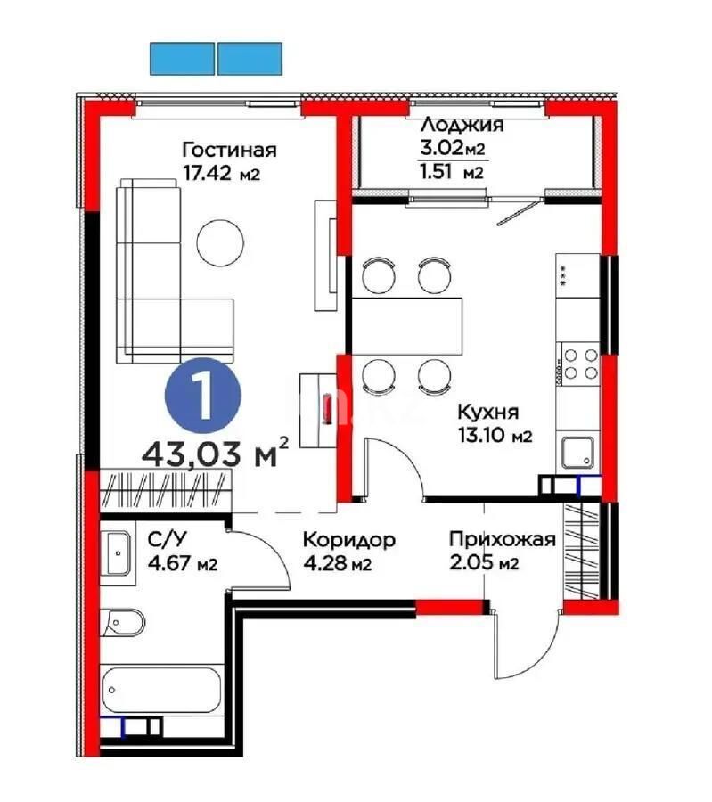 Продажа 3-комнатной квартиры, 76 м² - Продажа  трехкомнатных квартир в новостройках Алматы - страница 3 фото 5 из 5