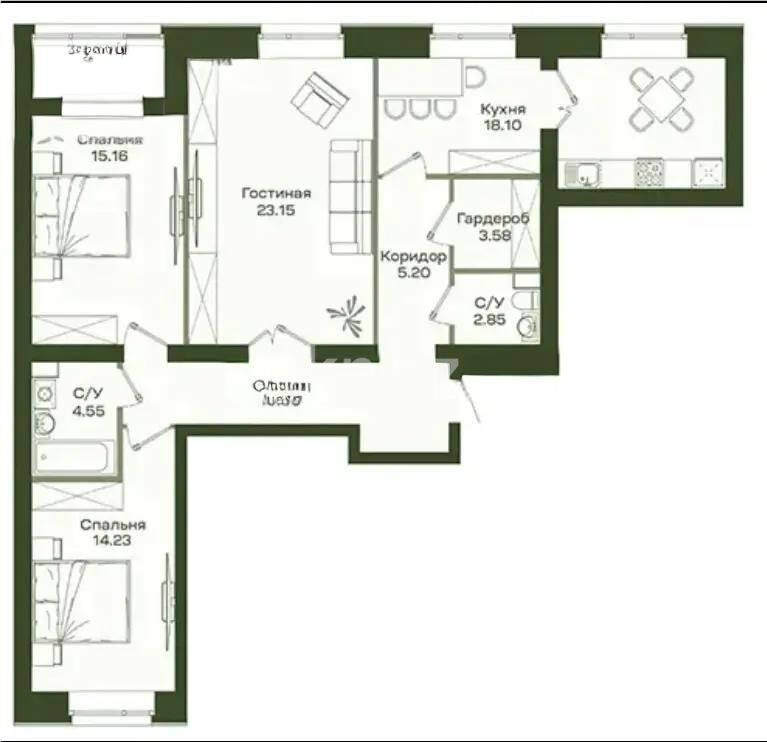 Продажа 3-комнатной квартиры, 99 м² - Продажа квартир в кирпичном доме в Астане - страница 206 фото 1 из 1