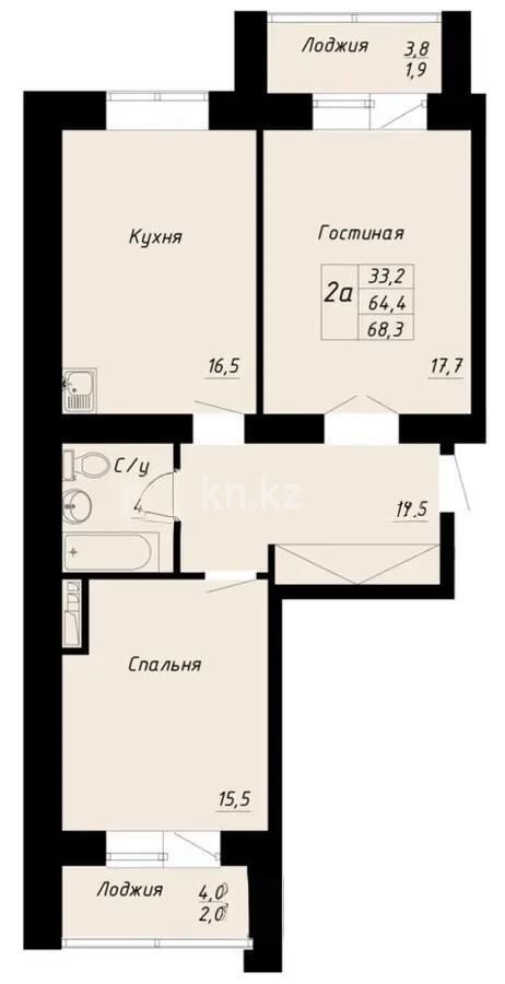 Продажа 2-комнатной квартиры, 68 м² - Продажа двухкомнатных квартир в р-не Нура Астаны - страница 66 фото 3 из 3