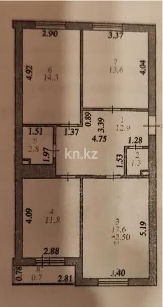 Продажа 3-комнатной квартиры, 75 м² - Продажа трехкомнатных квартир в кирпичном доме в Казахстане - страница 61 фото 6 из 6