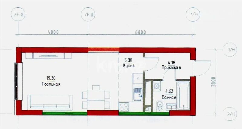 Продажа 1-комнатной квартиры, 34 м² - Продажа однокомнатных квартир от собственников в Казахстане - страница 5 фото 1 из 1