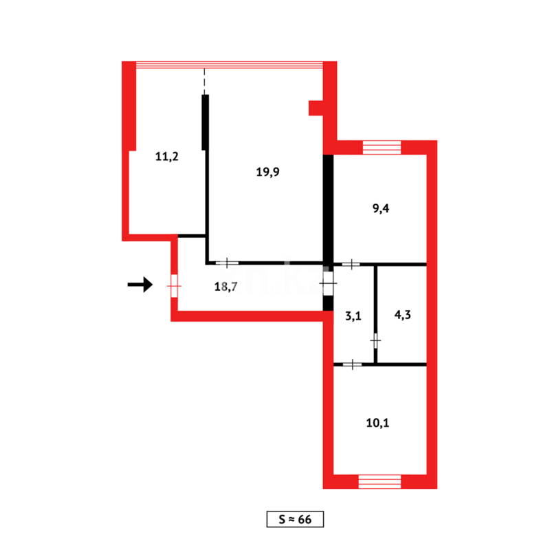 Продажа 3-комнатной квартиры, 65 м² - Продажа трехкомнатных квартир в Караганде фото 9 из 9