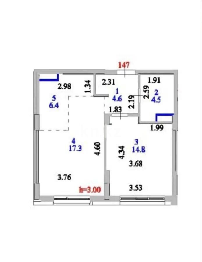 Продажа 2-комнатной квартиры, 47.6 м² - Продажа двухкомнатных квартир в р-не Нура Астаны фото 5 из 5