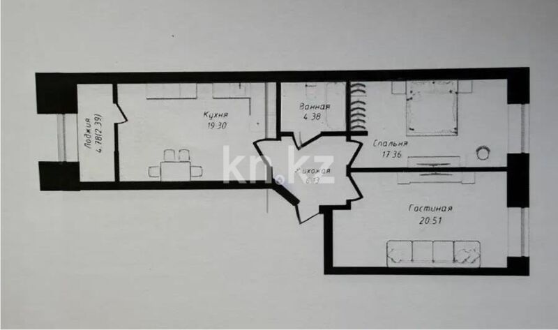 Продажа 3-комнатной квартиры, 71 м² - Продажа трехкомнатных квартир в кирпичном доме в Казахстане - страница 59 фото 1 из 1