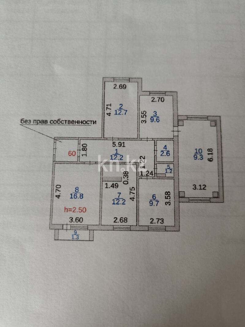Продажа 4-комнатной квартиры, 87.6 м² - Продажа четырехкомнатных квартир в панельном доме в Караганде - страница 6 фото 21 из 21
