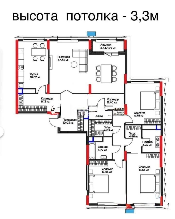 Продажа 5-комнатной квартиры, 160 м² - Продажа пятикомнатных и более квартир от собственников в Астане фото 1 из 1