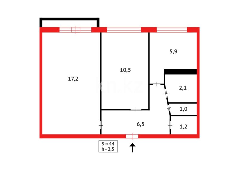 Продажа 2-комнатной квартиры, 45 м² - Продажа двухкомнатных квартир в Майкудуке Караганды фото 11 из 11