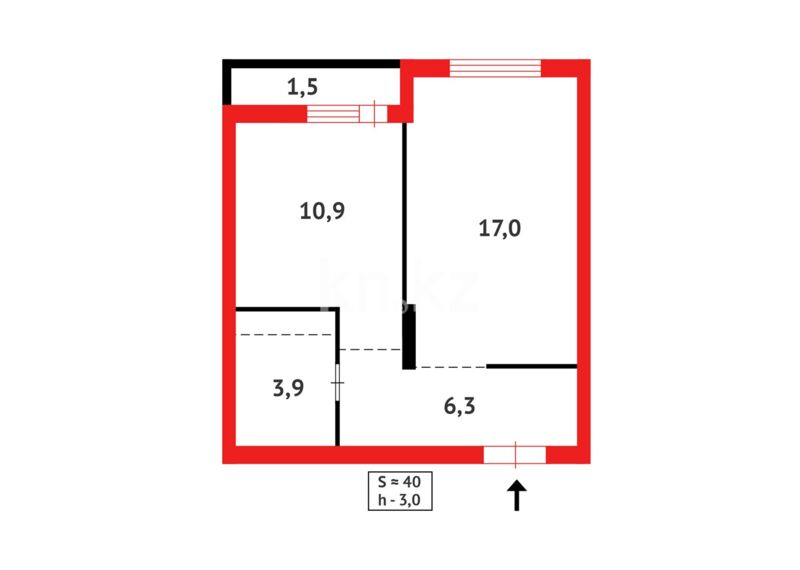 Продажа 1-комнатной квартиры, 39.8 м² - Продажа квартир в Казахстане - страница 270 фото 3 из 3