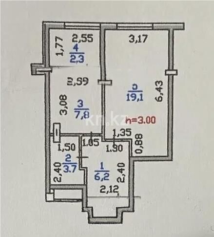 Продажа 1-комнатной квартиры, 40 м² - Продажа однокомнатных квартир в Жетысуском р-не Алматы - страница 2 фото 3 из 3