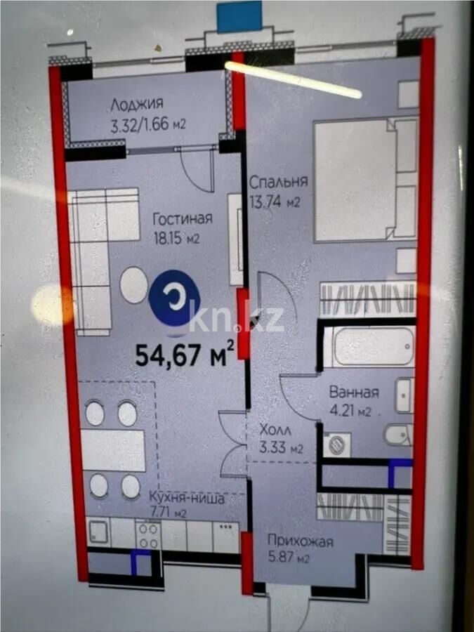 Продажа 2-комнатной квартиры, 55 м² - Продажа двухкомнатных квартир в блочном доме в Астане - страница 42 фото 1 из 1