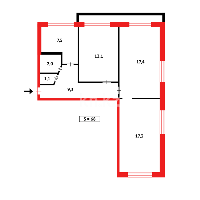 Продажа 3-комнатной квартиры, 68 м² - Продажа трехкомнатных квартир в Караганде - страница 46 фото 18 из 18