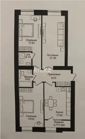 Продажа 3-комнатной квартиры, 94 м² - Продажа квартир в монолитно-каркасном доме в Астане - страница 111 фото 1 из 1