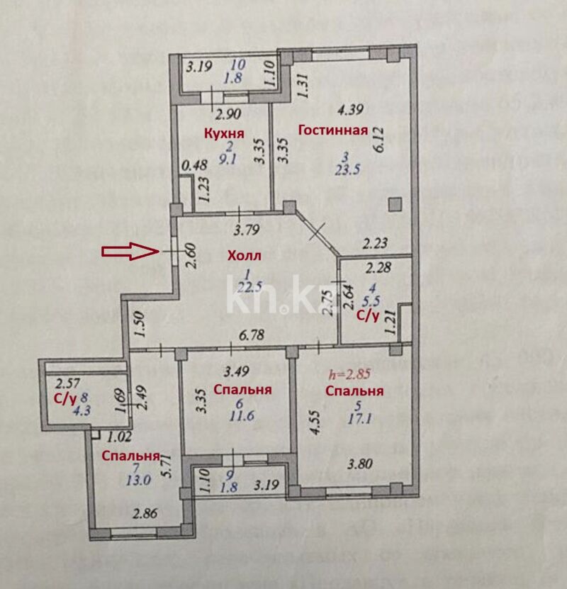 Продажа 4-комнатной квартиры, 110 м² - Продажа квартир в р-не Есиль Астаны - страница 11 фото 2 из 23