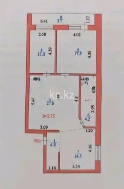 Продажа 3-комнатной квартиры, 82 м² - Продажа трехкомнатных квартир в кирпичном доме в Казахстане - страница 73 фото 2 из 2