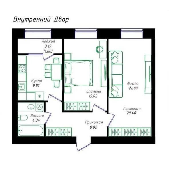 Продажа 2-комнатной квартиры, 60 м² - Продажа двухкомнатных квартир в р-не Нура Астаны - страница 58 фото 1 из 1
