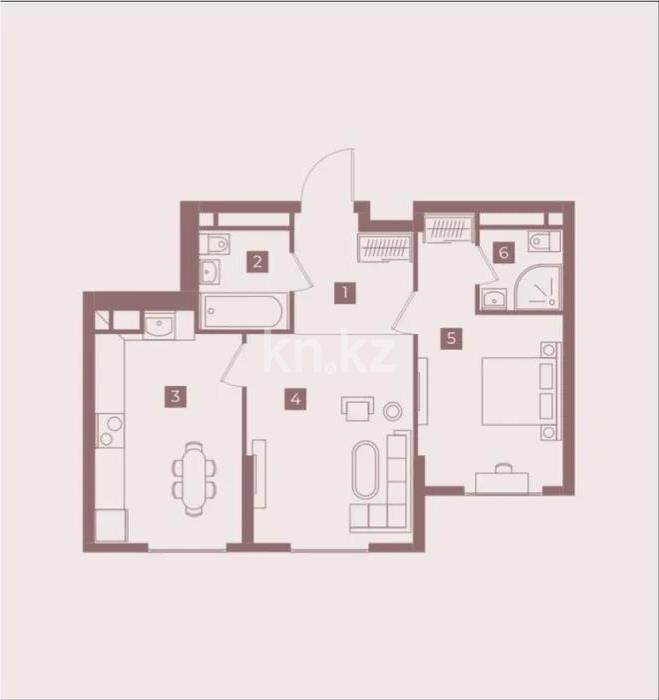 Продажа 2-комнатной квартиры, 58 м² - Продажа квартир в Карасайском р-не Алматы фото 1 из 1