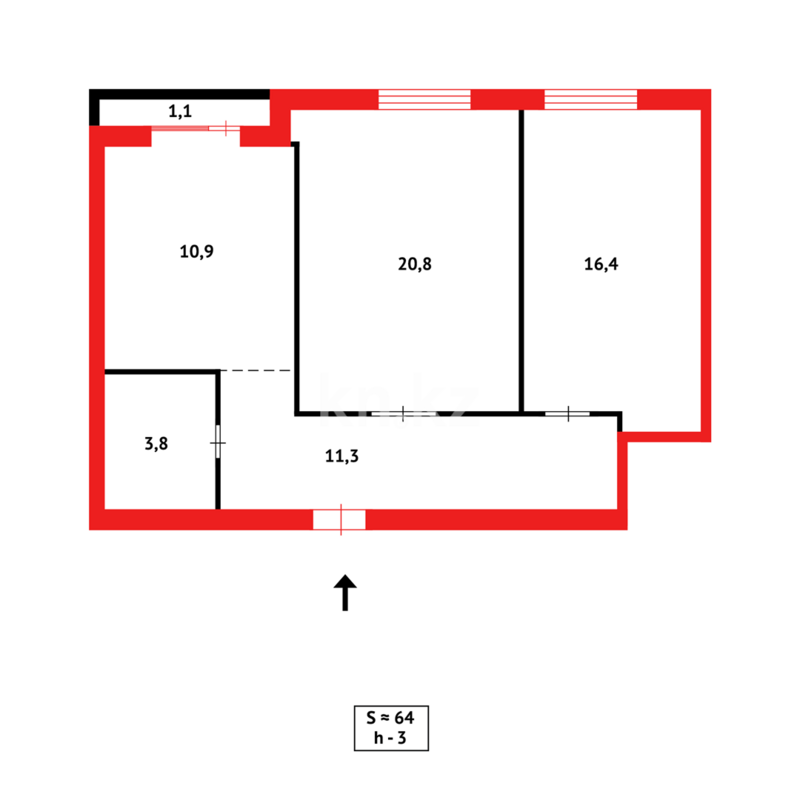 Продажа 2-комнатной квартиры, 68 м² - Продажа двухкомнатных квартир в кирпичном доме в Караганде - страница 25 фото 30 из 30