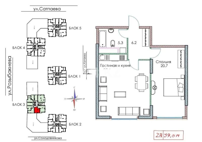 Продажа 2-комнатной квартиры, 59.8 м² - Продажа двухкомнатных квартир в Бостандыкском р-не Алматы - страница 25 фото 3 из 3