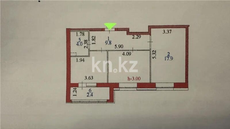 Продажа 2-комнатной квартиры, 58 м² - Продажа двухкомнатных квартир от собственников в Казахстане - страница 2 фото 6 из 6