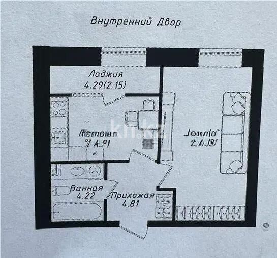 Продажа 1-комнатной квартиры, 40 м² - Продажа квартир в Астане - страница 8 фото 1 из 1