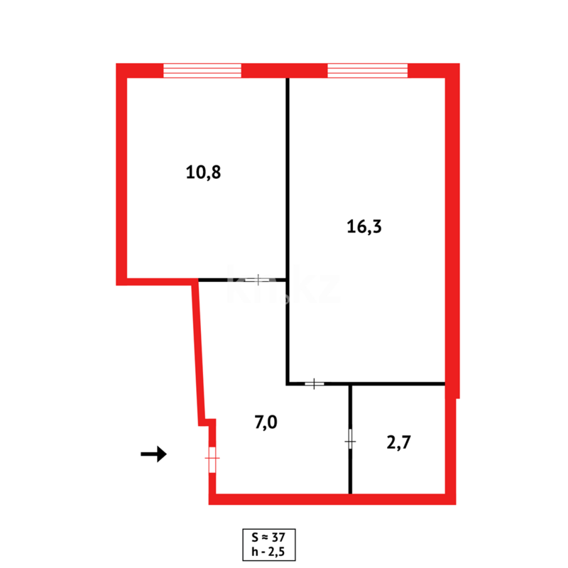 Продажа 2-комнатной квартиры, 36 м² - Продажа квартир в кирпичном доме в Караганде - страница 2 фото 8 из 8
