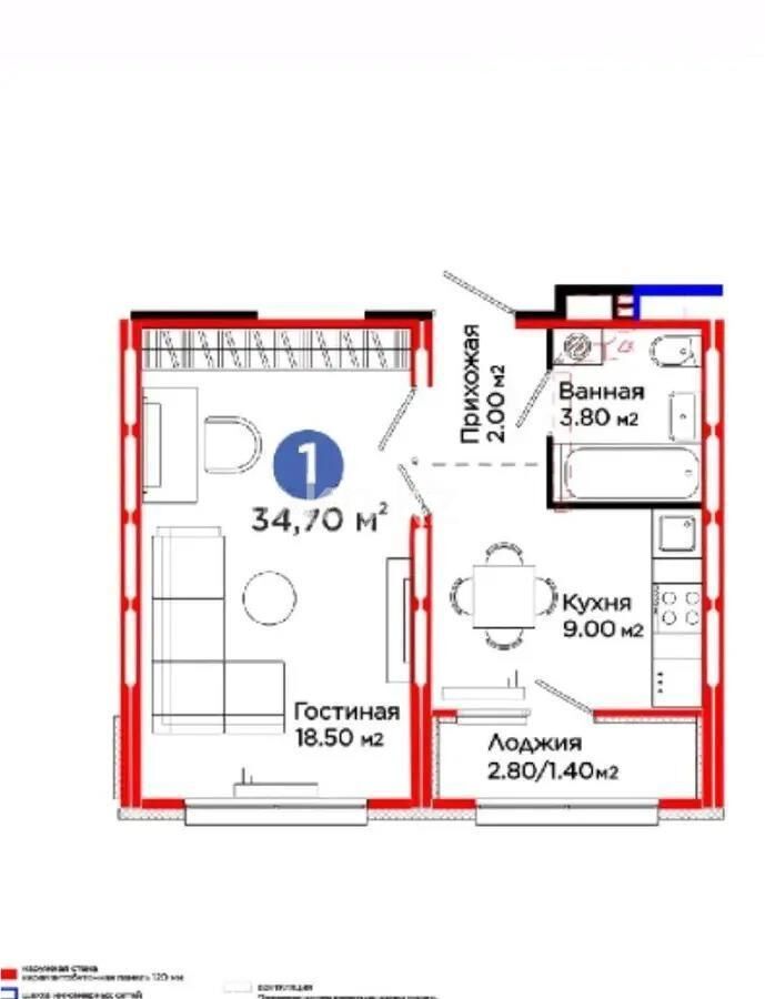 Продажа 1-комнатной квартиры, 34.7 м² - Продажа однокомнатных квартир в р-не Сарыарка Астаны - страница 15 фото 3 из 3
