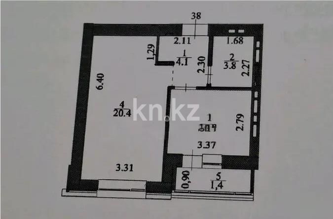 Продажа 1-комнатной квартиры, 40 м² - Продажа однокомнатных квартир в р-не Нура Астаны - страница 7 фото 4 из 4
