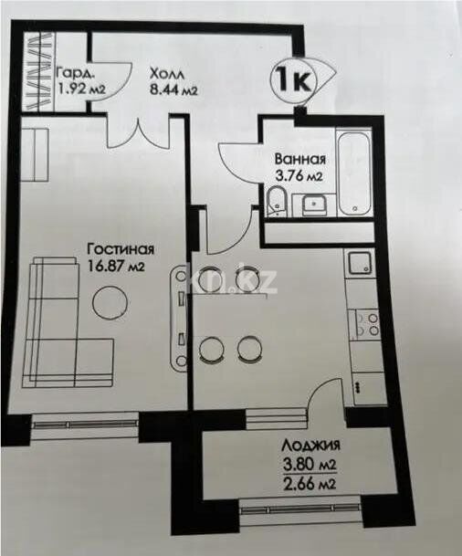 Продажа 2-комнатной квартиры, 45 м² - Продажа двухкомнатных квартир в р-не Сарайшык Астаны - страница 2 фото 1 из 1