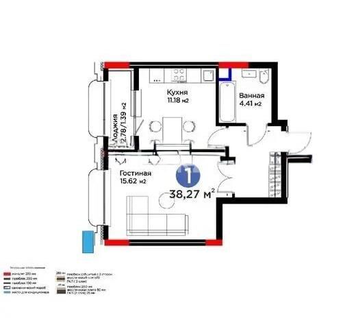 Продажа 1-комнатной квартиры, 38.27 м² - Продажа квартир в новостройках Астаны - страница 40 фото 1 из 1
