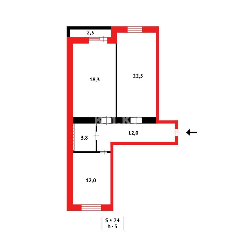 Продажа 2-комнатной квартиры, 74 м² - Продажа двухкомнатных квартир в Караганде - страница 14 фото 17 из 17