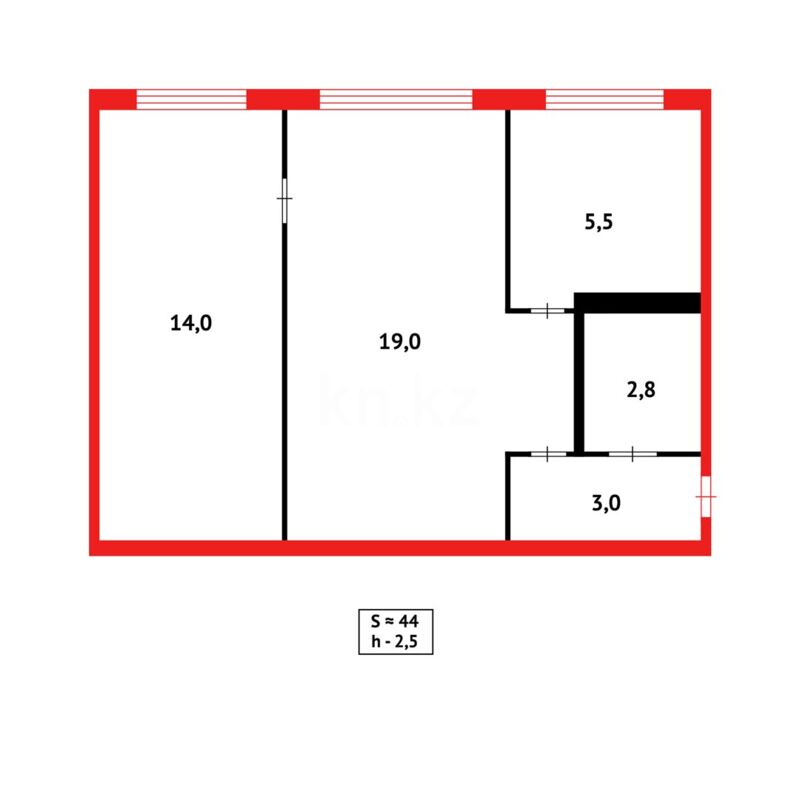 Продажа 2-комнатной квартиры, 44 м² - Продажа квартир в панельном доме в Казахстане - страница 48 фото 1 из 1