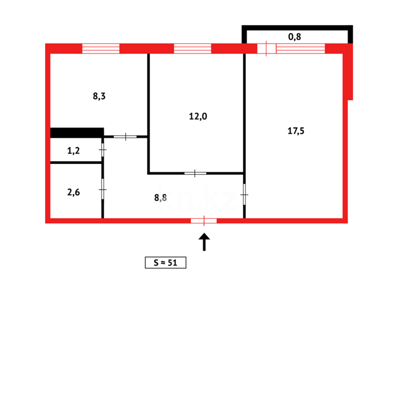 Продажа 2-комнатной квартиры, 50 м² - Продажа двухкомнатных квартир в панельном доме в Темиртау - страница 5 фото 12 из 12