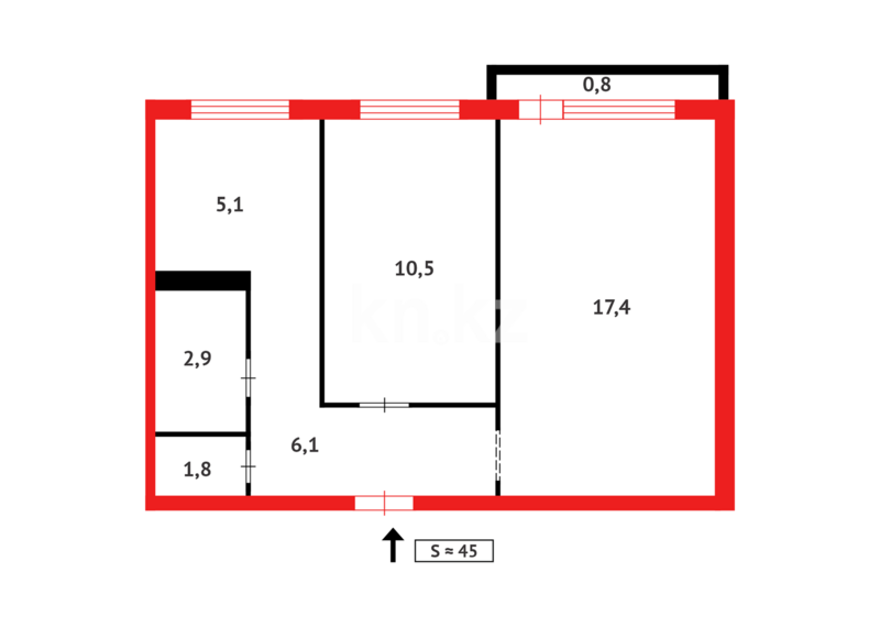 Продажа 2-комнатной квартиры, 44 м² - Продажа двухкомнатных квартир в Темиртау - страница 3 фото 11 из 11