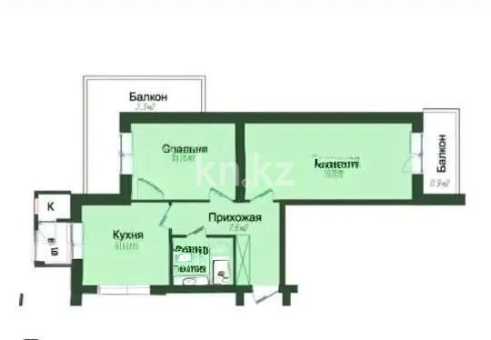 Продажа 2-комнатной квартиры, 55.1 м² - Продажа двухкомнатных квартир в Алмалинском р-не Алматы - страница 20 фото 5 из 5
