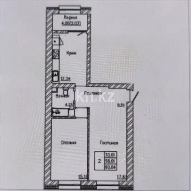 Продажа 2-комнатной квартиры, 60.04 м² - Продажа квартир в кирпичном доме в Астане - страница 219 фото 1 из 1