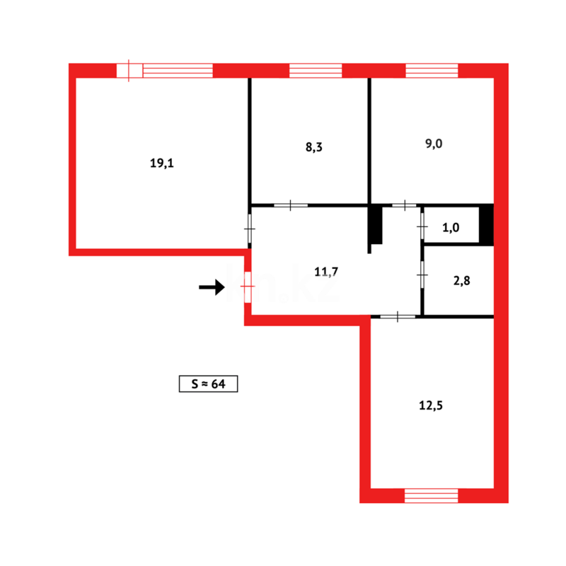 Продажа 3-комнатной квартиры, 64 м² - Продажа трехкомнатных квартир в Караганде - страница 50 фото 16 из 16