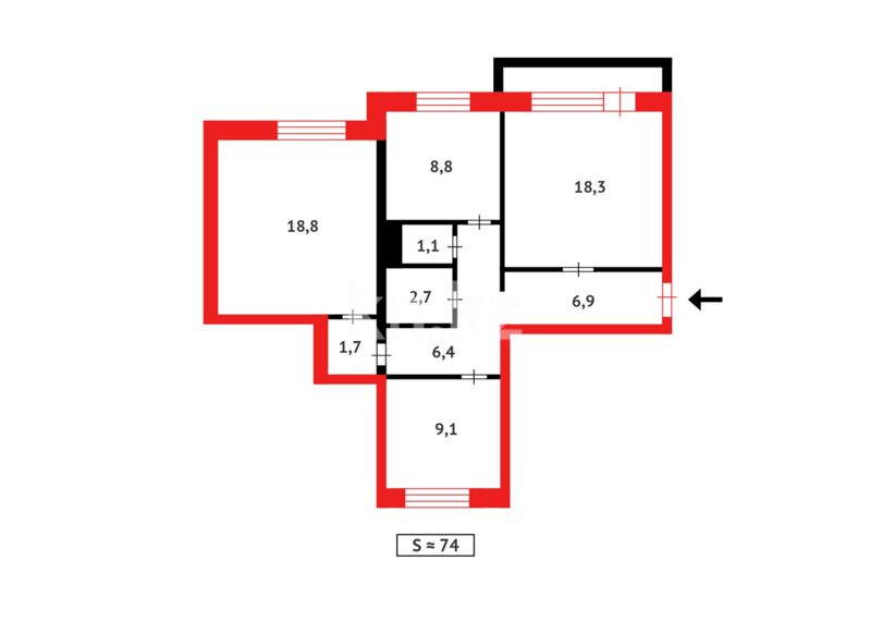 Продажа 3-комнатной квартиры, 76 м² - Продажа квартир в Караганде - страница 33 фото 15 из 15