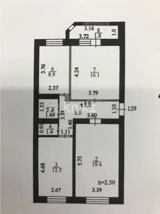 Продажа 3-комнатной квартиры, 70.7 м² - Продажа трехкомнатных квартир в блочном доме в Казахстане - страница 50 фото 6 из 6