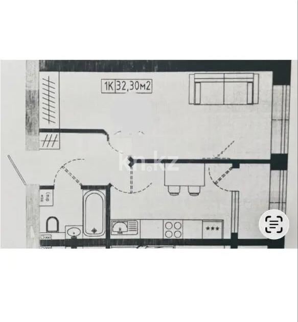 Продажа 1-комнатной квартиры, 32.3 м² - Продажа однокомнатных квартир в р-не Нура Астаны - страница 30 фото 1 из 1