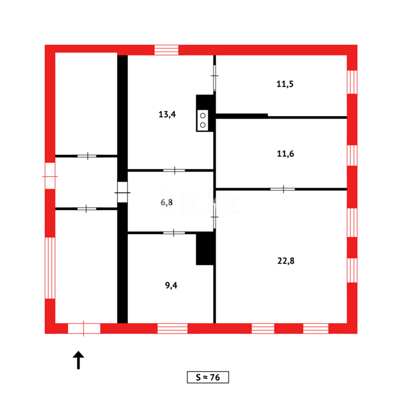 Продажа 4-комнатного дома, 75.5 м² - Продажа домов, коттеджей в Пришахтинске Караганды фото 13 из 13