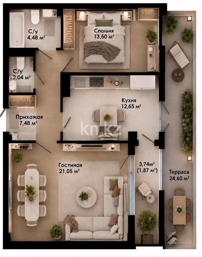 Продажа 3-комнатной квартиры, 76.2 м² - Продажа трехкомнатных квартир в Бостандыкском р-не Алматы - страница 23 фото 1 из 1