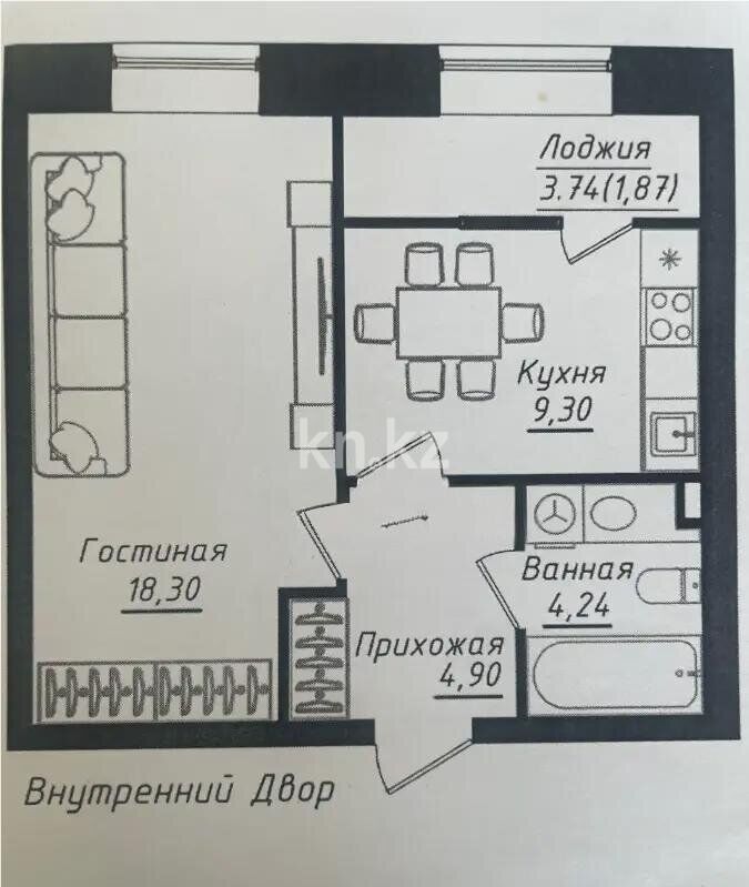 Продажа 1-комнатной квартиры, 39 м² - Продажа однокомнатных квартир в кирпичном доме в Астане - страница 4 фото 1 из 1