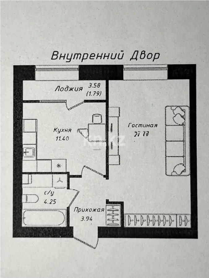 Продажа 1-комнатной квартиры, 44 м² - Продажа однокомнатных квартир в р-не Сарыарка Астаны - страница 15 фото 1 из 1