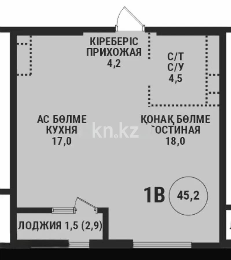 Продажа 2-комнатной квартиры, 45.6 м² - Продажа квартир в Казахстане - страница 17 фото 1 из 1