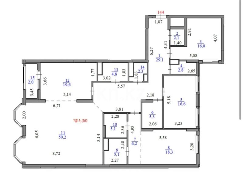 Продажа 4-комнатной квартиры, 185.5 м² - Продажа четырехкомнатных квартир в кирпичном доме в Казахстане - страница 6 фото 4 из 4