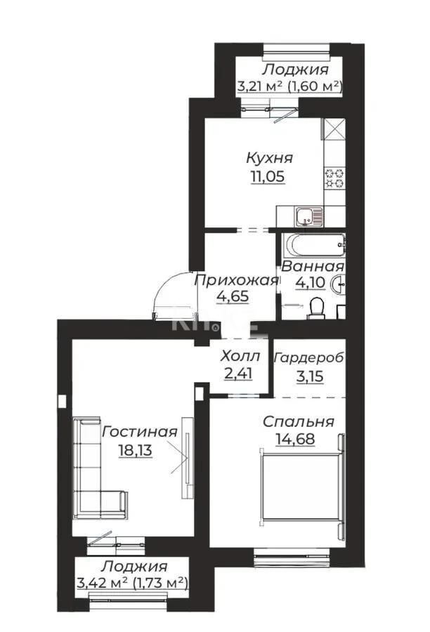 Продажа 2-комнатной квартиры, 61.4 м² - Продажа двухкомнатных квартир в р-не Есиль Астаны - страница 49 фото 1 из 1