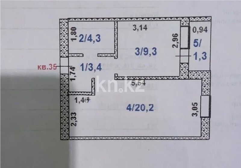 Продажа 1-комнатной квартиры, 38.5 м² - Продажа однокомнатных квартир в кирпичном доме в Астане фото 3 из 3