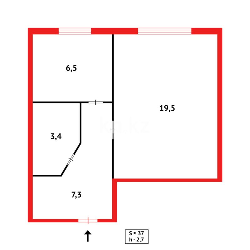 Продажа 1-комнатной квартиры, 37 м² - Продажа однокомнатных квартир в Городе Караганды - страница 4 фото 10 из 10
