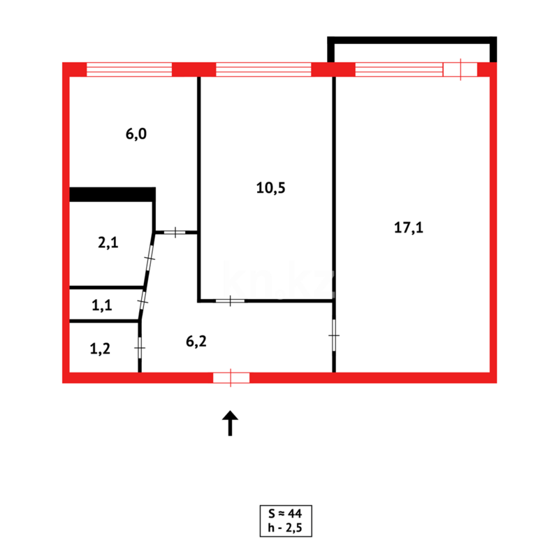 Продажа 2-комнатной квартиры, 45 м² - Продажа двухкомнатных квартир в панельном доме в Караганде - страница 16 фото 17 из 17