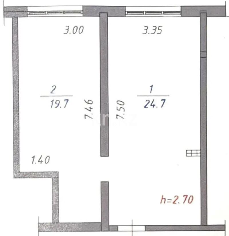 Продажа 1-комнатной квартиры, 44.4 м² - Продажа однокомнатных квартир от собственников в Алматы фото 6 из 6